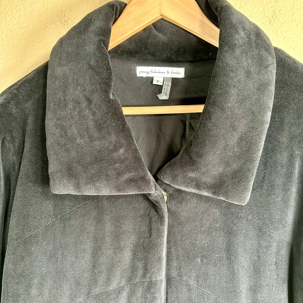 Young Fabulous & Broke FYB Velvet Velour Flurry Jacket Black - Picture 3 of 6